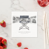 レトロ映画ナイト大人誕生日カスタム写真 スタンダードカクテルナプキン (インサイチュ)