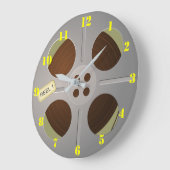 レトロ映画巻き枠(数と) ラージ壁時計 (傾斜)