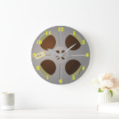 レトロ映画巻き枠(数と) ラージ壁時計 (ホーム)