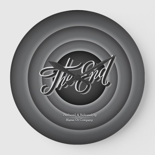 レトロ映画終りスクリーンの柱時計 ラージ壁時計 (正面)