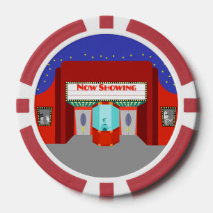 レトロ映画館のトランプのポーカーチップ ポーカーチップ