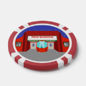 レトロ映画館のトランプのポーカーチップ ポーカーチップ (シングル)