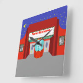 レトロ映画館アクリル壁時計 スクエア壁時計 (傾斜)