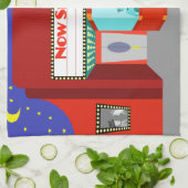 レトロ映画館キッチンタオル キッチンタオル (折り畳み)