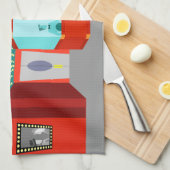 レトロ映画館キッチンタオル キッチンタオル (四つ折り)