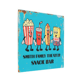 レトロ映画館スナックバーメタルウォールアート メタルプリント