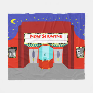 レトロ映画館フリースブランケット フリースブランケット
