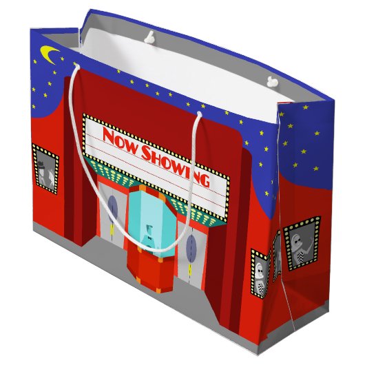 レトロ映画館抱き枕 ラージペーパーバッグ (裏面アングル)