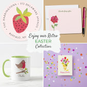 レトロ春チューリップハンド – 図解入りの、写真付きのフローライースター シーズンカード