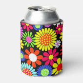 レトロ春ヒッピーのフラワーパワー 缶クーラー (缶正面)