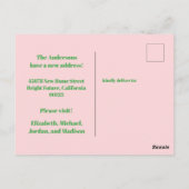 レトロ春フローラの新しいアドレス ポストカード (裏面)