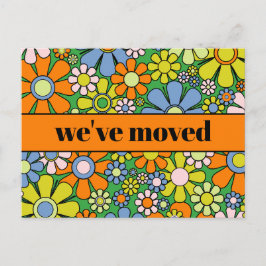 レトロ春フローラ新しいアドレス/引っ越しました ポストカード