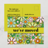 レトロ春フローラ新しいアドレス/引っ越しました ポストカード (正面/裏面)