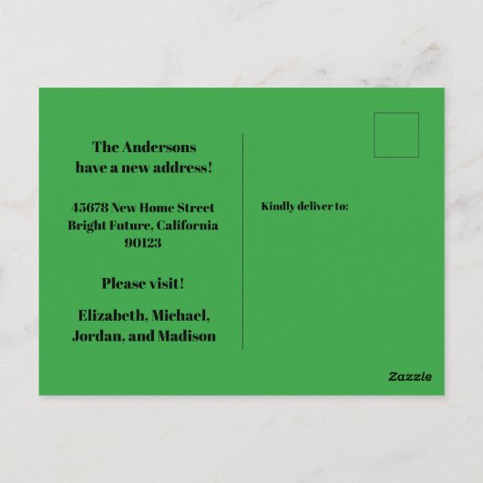 レトロ春フローラ新しいアドレス/引っ越しました ポストカード (裏面)