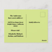 レトロ春フローラ新しいアドレス/引っ越しました ポストカード (裏面)