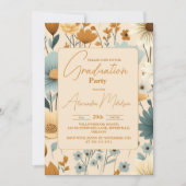 レトロ春ワイルドフラワーパーティー 招待状 (正面)