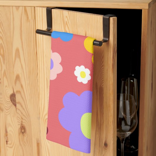 レトロ春花ヴィンテージフローラ皿タオル キッチンタオル (三つ折り)