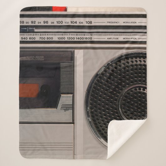 レトロ時代遅れのポータブルステレオラジオカセットreco シェルパブランケット (正面)