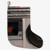 レトロ時代遅れのポータブルステレオラジオカセットreco スモールクリスマスストッキング (正面)