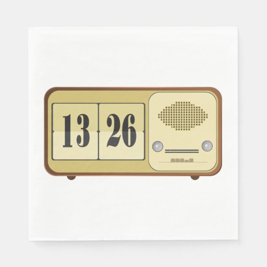 レトロ時計無線 スタンダードランチョンナプキン (正面)