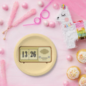 レトロ時計無線 ペーパープレート (パーティー)