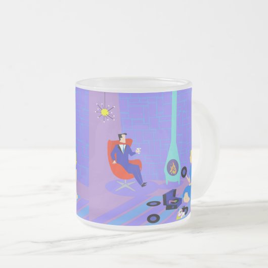 レトロ曇らされたガラスのマグを家庭で均等にします フロストグラスマグカップ (正面右)