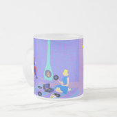 レトロ曇らされたガラスのマグを家庭で均等にします フロストグラスマグカップ (正面左)