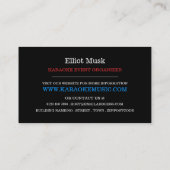 レトロ曲デザイン、カラオケイベント主催者 名刺 (裏面)