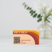 レトロ曲線アーストライプチQRコード結婚の詳細 エンクロージャーカード (スタンド正面)