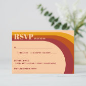 レトロ曲線アーチストライプ式RSVP 出欠カード (スタンド正面)