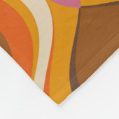 レトロ曲線シームレスパターン。70s 60sスタイル壁 フリースブランケット (角)