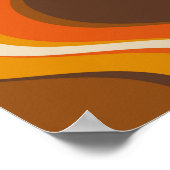 レトロ曲線シームレスパターン。70s 60sスタイル壁 ポスター (角)