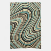 レトロ曲線抽象芸術図形 キッチンタオル (縦)