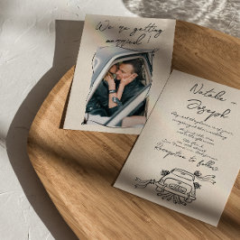 レトロ書ハ描ロマンかわいい結婚ズ 招待状