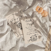 レトロ書ハ描ロマンかわいい結婚ズ 招待状