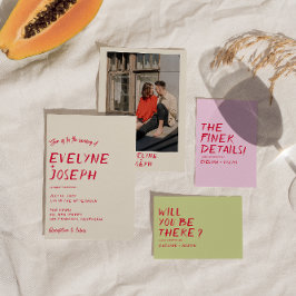 レトロ書手モダンユニーク手の 招待状