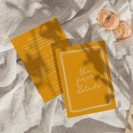 レトロ書手モダン結婚カラフル詳細 エンクロージャーカード