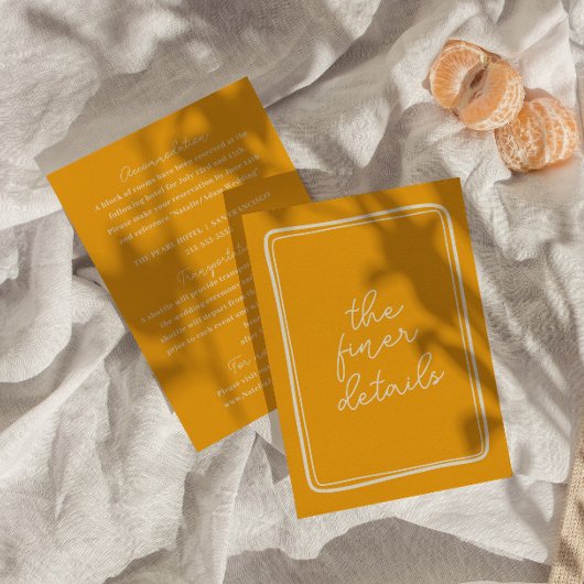 レトロ書手モダン結婚カラフル詳細 エンクロージャーカード