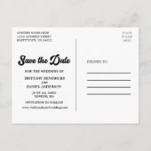 レトロ書道スクリプト写真の保存日付 ポストカード (裏面)