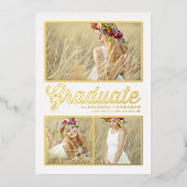 レトロ書道写真部卒業 箔招待状 (正面)