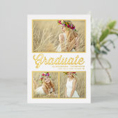 レトロ書道写真部卒業 箔招待状 (立ち正面)