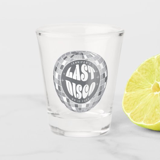 レトロ最後のディスコバチェロレッテ週末パーティーの好意 ショットグラス (正面)