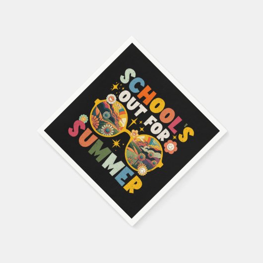 レトロ最終日の夏休み先生 スタンダードカクテルナプキン (角)