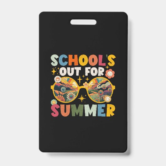 レトロ最終日の夏休み先生 バッジ (正面)