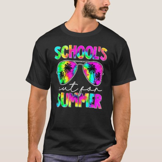 レトロ最終日の学校が夏のために教え外へ Tシャツ (正面)