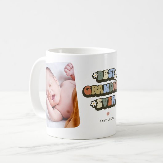レトロ最高のおばあちゃんEver 2写真 コーヒーマグカップ (正面左)