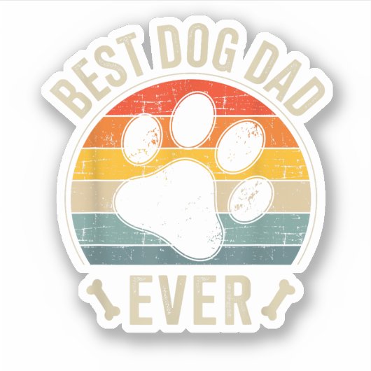レトロ最高のな父親の日のために犬のパパは常にヴィンテージ シール (正面)