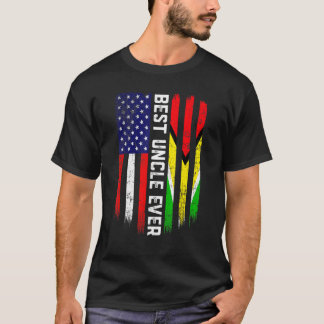 レトロ最高のオンクルエバーアメリカガイアナ国旗の父 Tシャツ