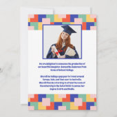 レトロ最高のグラッドエバーフォトブルー卒業 案内状 (裏面)