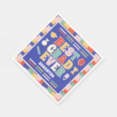 レトロ最高のグラッドエバーブルー卒業パーティー スタンダードランチョンナプキン (角)